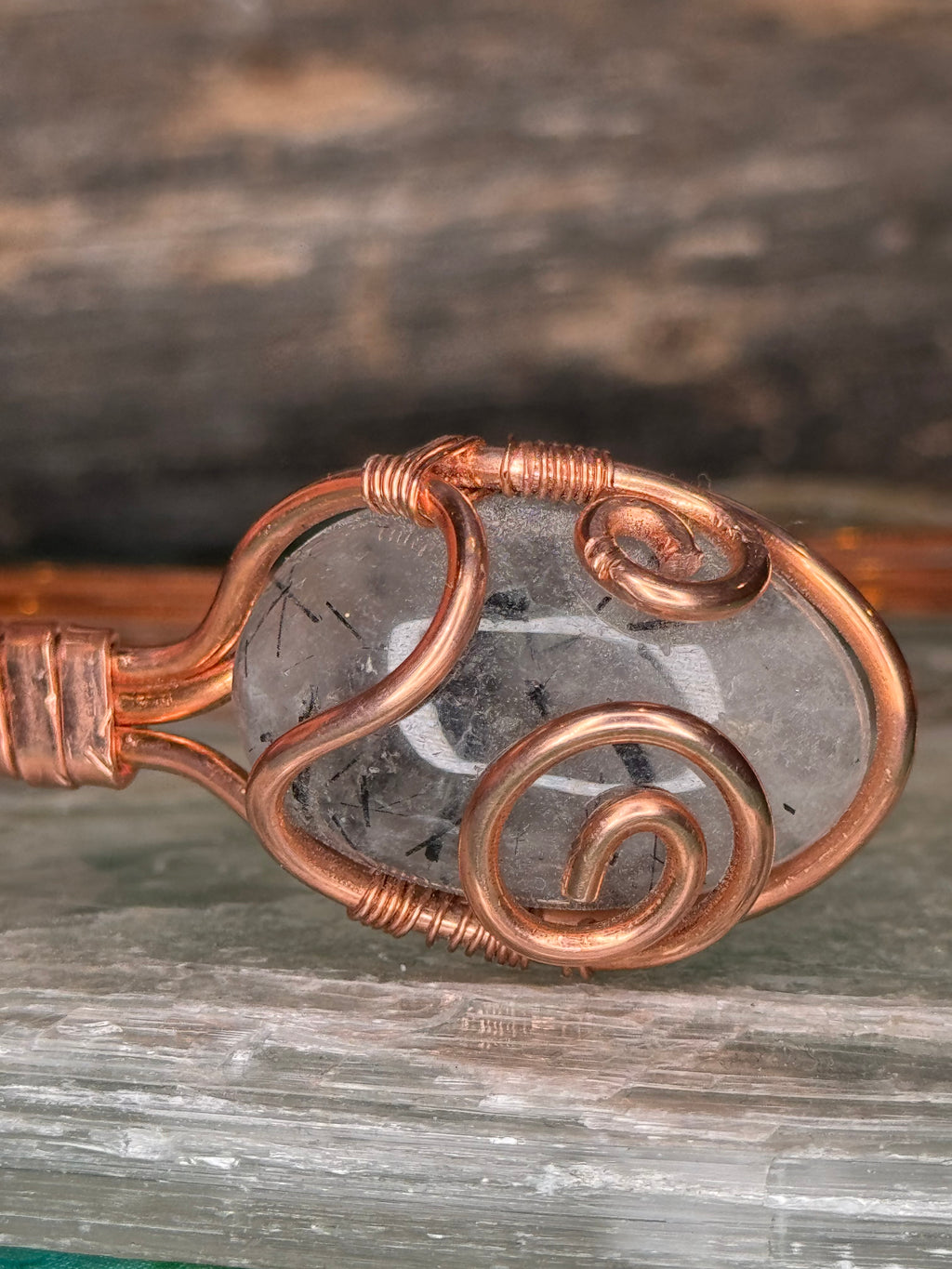 Tourmalinated Quartz Arm Cuff : A