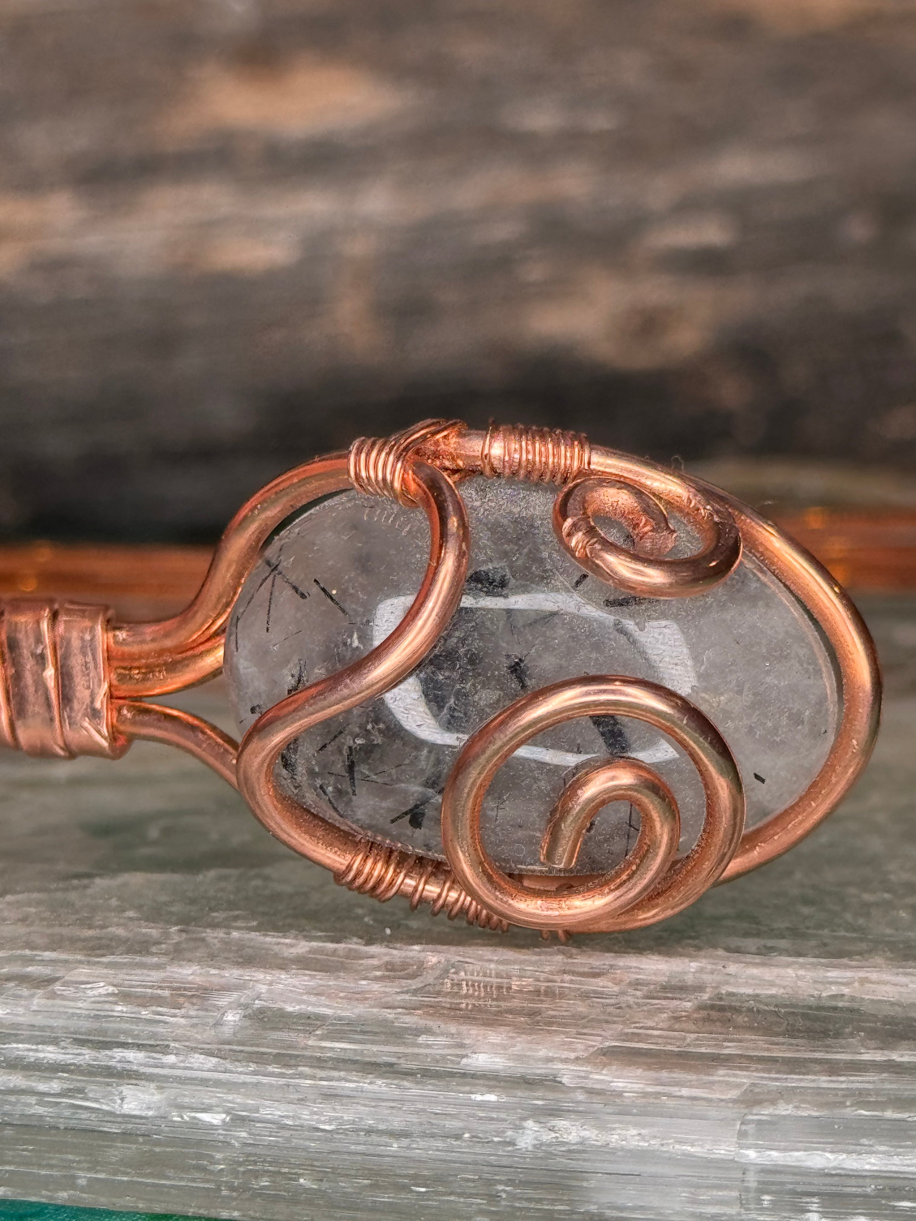 Tourmalinated Quartz Arm Cuff : A