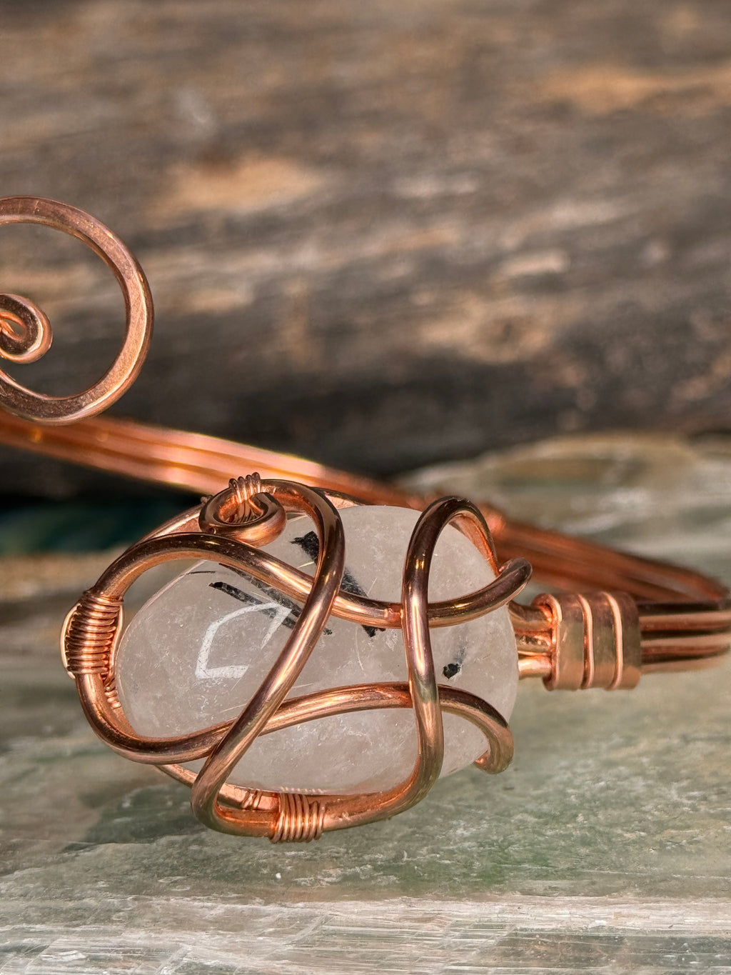 Tourmalinated Quartz Arm Cuff : B