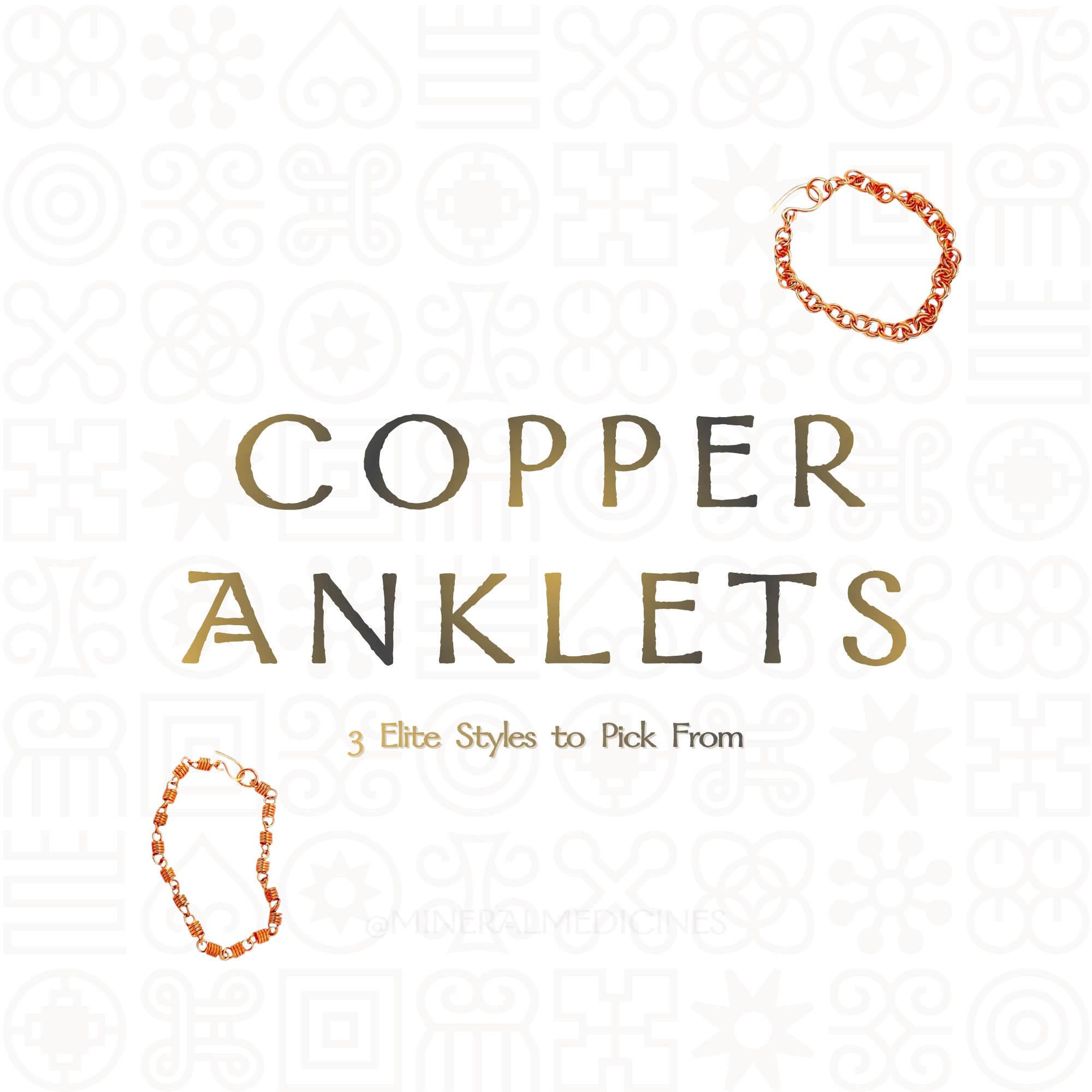 100% Copper ANKLE LINKS• Choose Your Style •