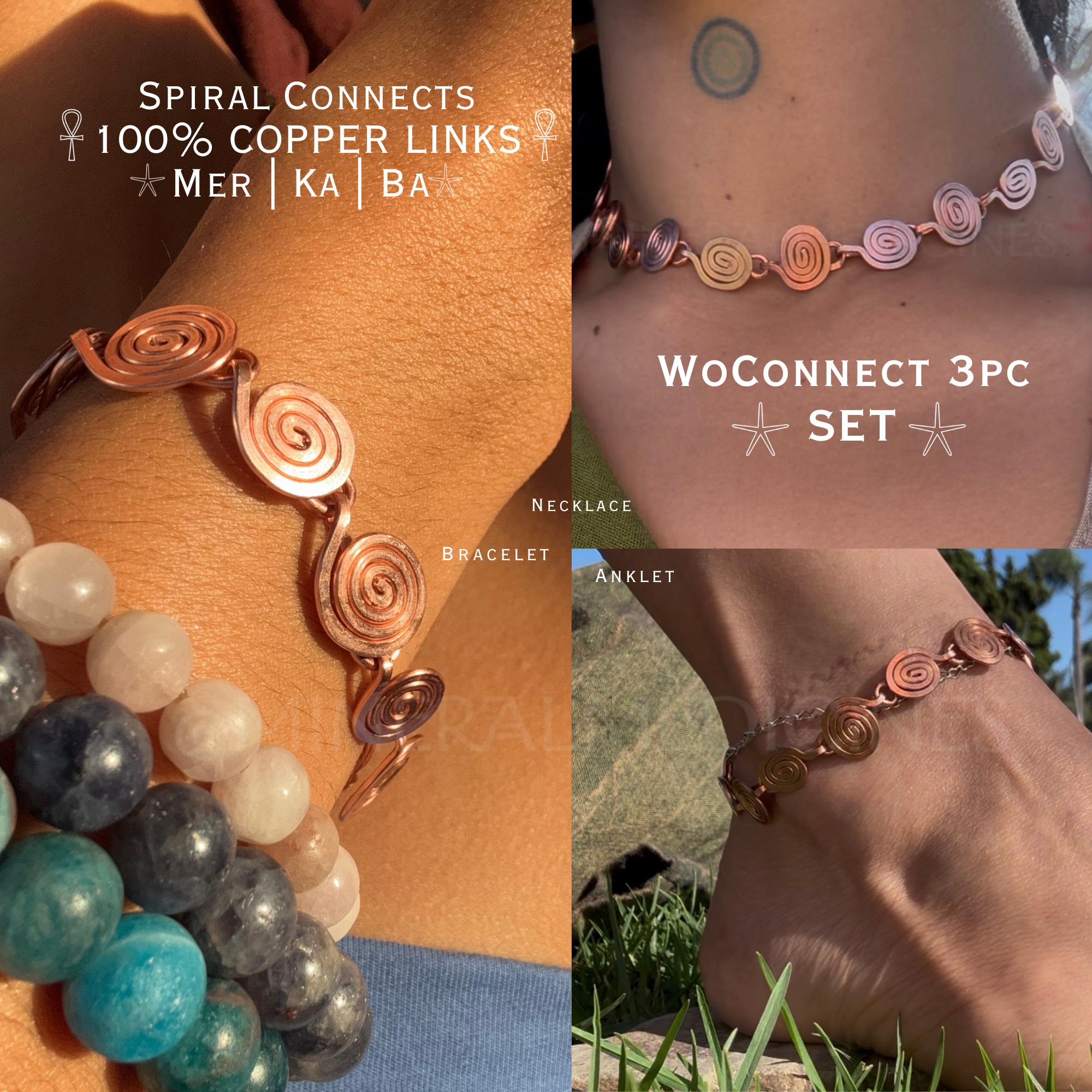 Spiral Connectors 𓋹 100% COPPER Links  𓋹