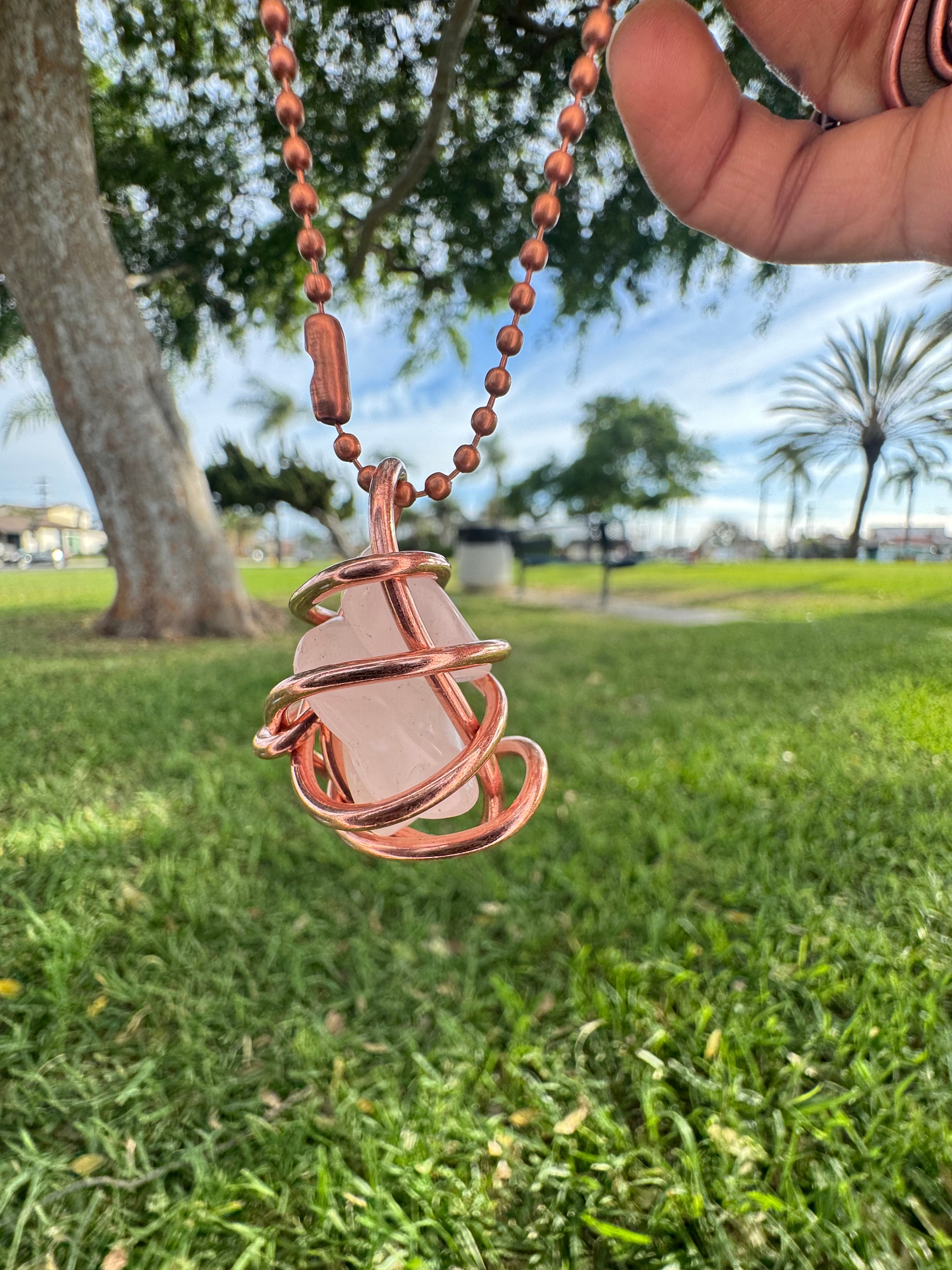 Rose Quartz Triad• Twisted Wraps •